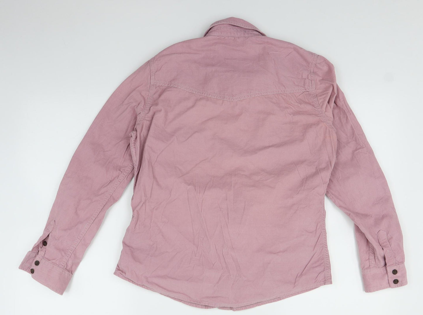 Marks and Spencer Womens Pink  Corduroy Basic Button-Up Size 10