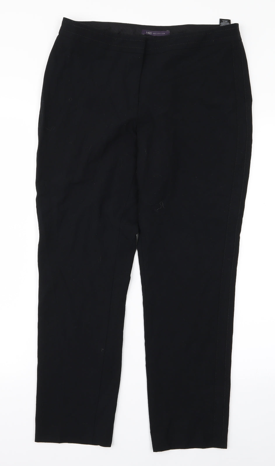 m&s Womens Black   Trousers  Size 12 L26 in