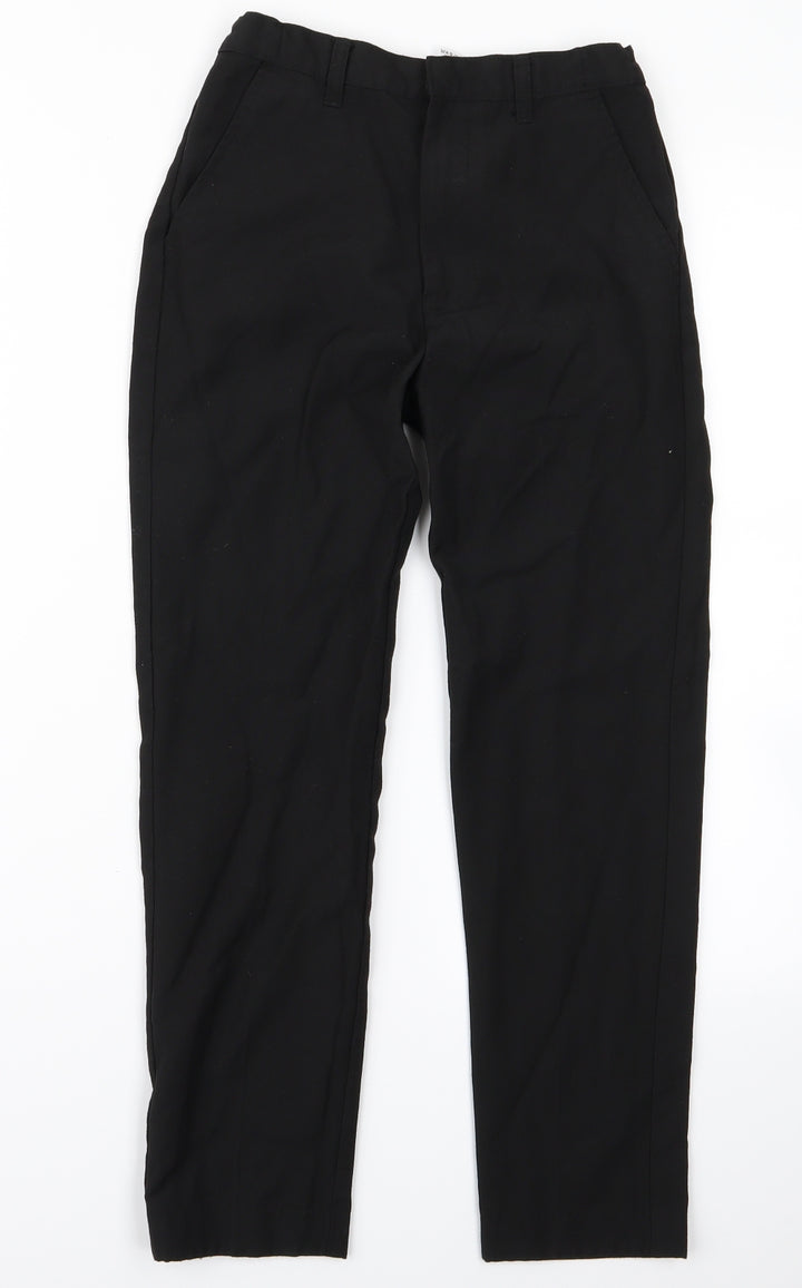 Preworn Girls Black Chino Trousers Size 9 Years