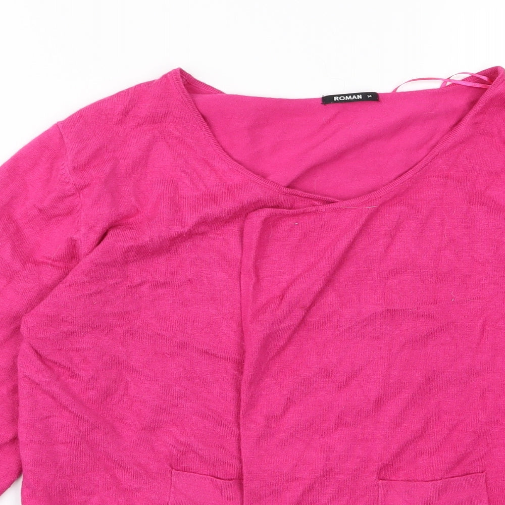 Roman Womens Pink   Cardigan Jumper Size 10