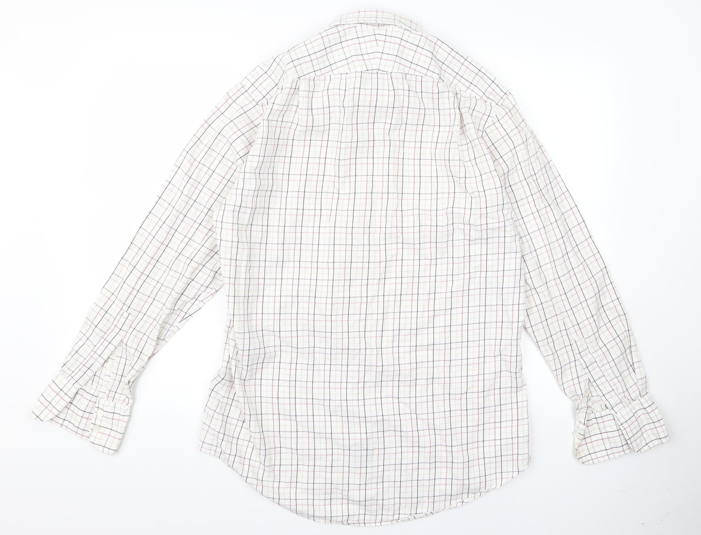 Savile Row Mens White  Rayon  Button-Up Size M