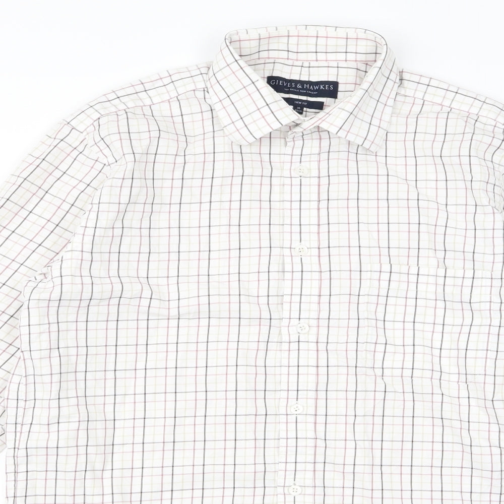 Savile Row Mens White  Rayon  Button-Up Size M