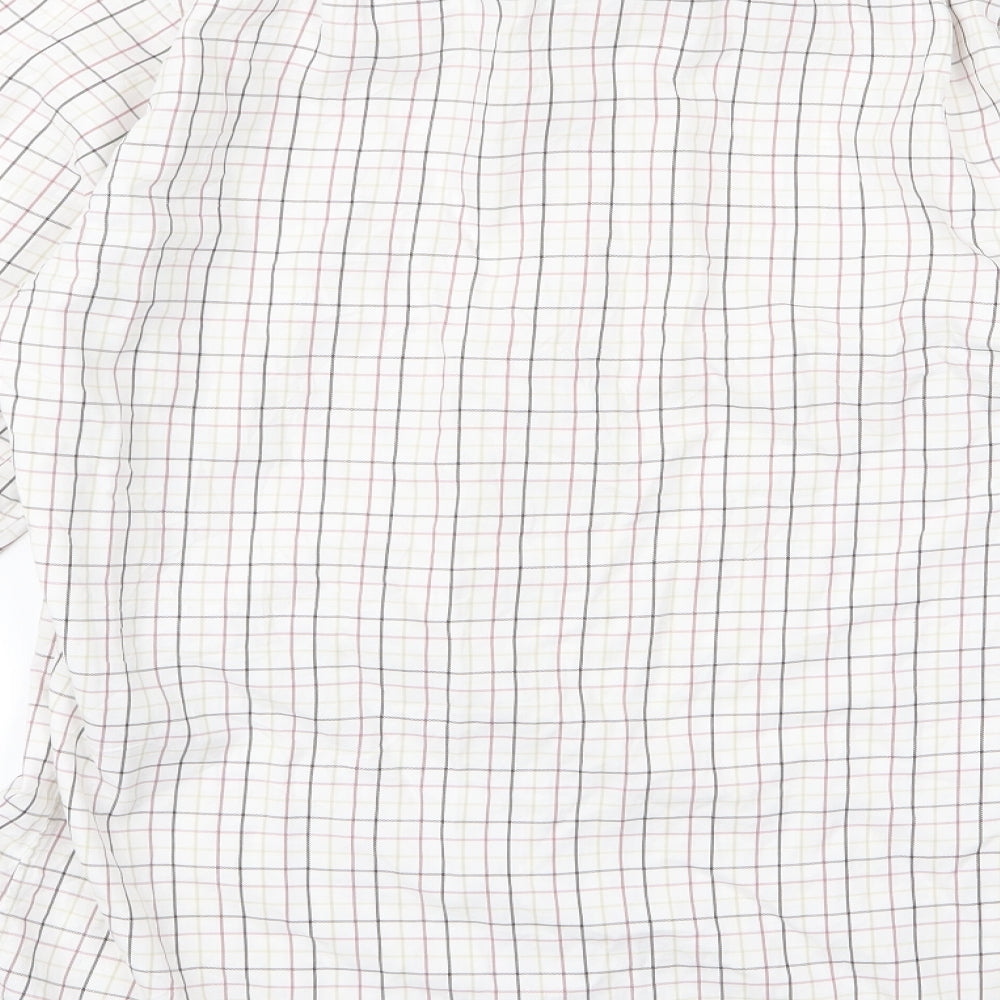 Savile Row Mens White  Rayon  Button-Up Size M