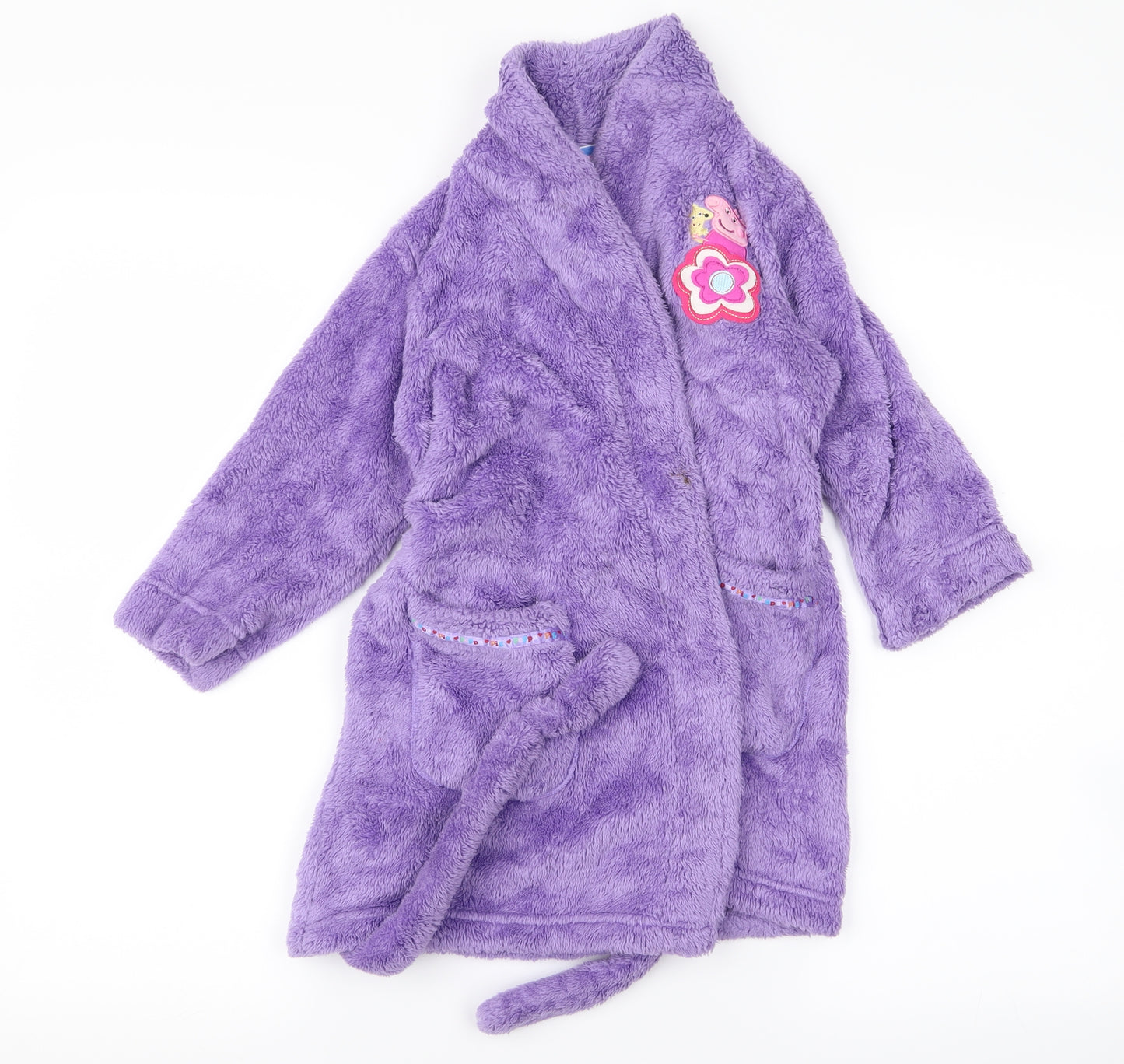 m&s Girls Purple   Top Robe Size 4 Years  - peppa pig