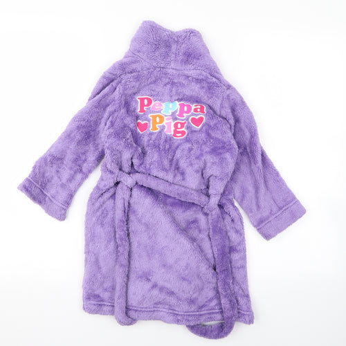m&s Girls Purple   Top Robe Size 4 Years  - peppa pig