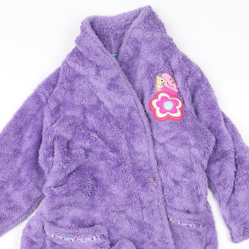 m&s Girls Purple   Top Robe Size 4 Years  - peppa pig