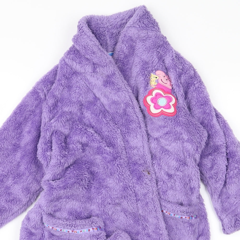 m&s Girls Purple   Top Robe Size 4 Years  - peppa pig