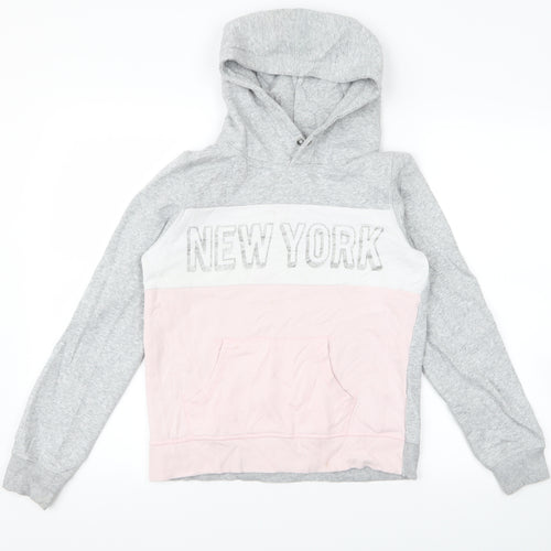 H&M Girls Grey   Pullover Hoodie Size 13 Years  - new york