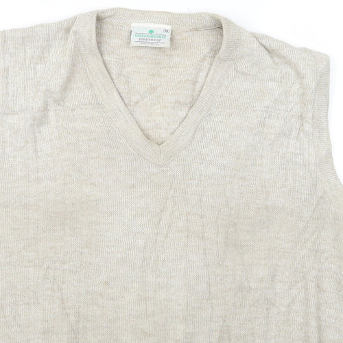 greenwood Mens Beige   Vest Jumper Size M