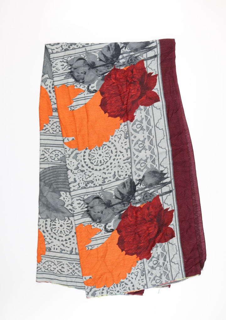 Preworn Unisex Grey Floral Shawl/Wrap