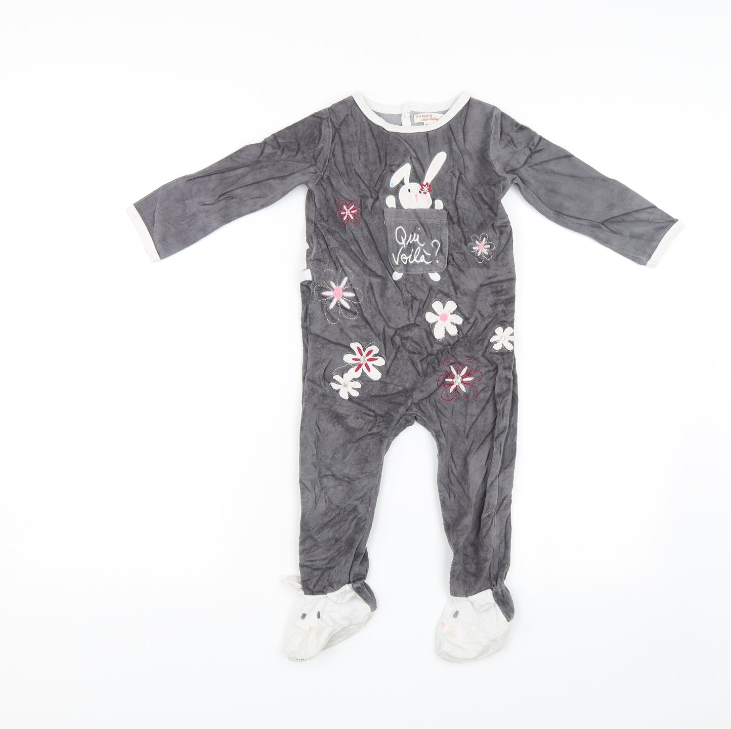 Du Pareil au meme Baby Grey   Babygrow One-Piece Size 24 Months