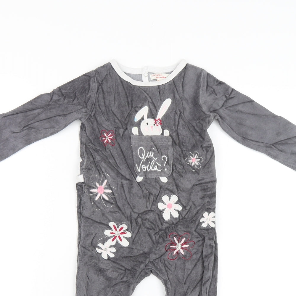 Du Pareil au meme Baby Grey   Babygrow One-Piece Size 24 Months