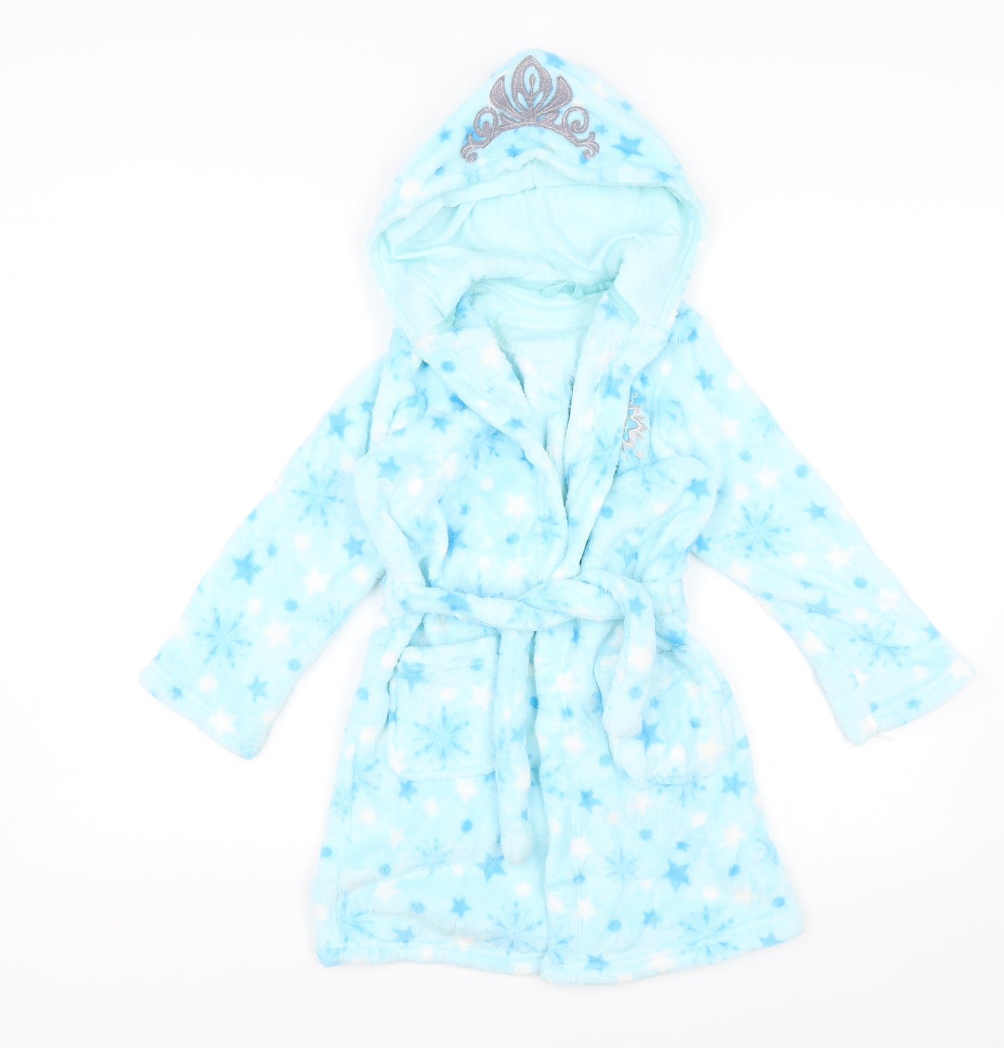 M&S Girls Blue Solid  Top Robe Size 6-7 Years  - Frozen