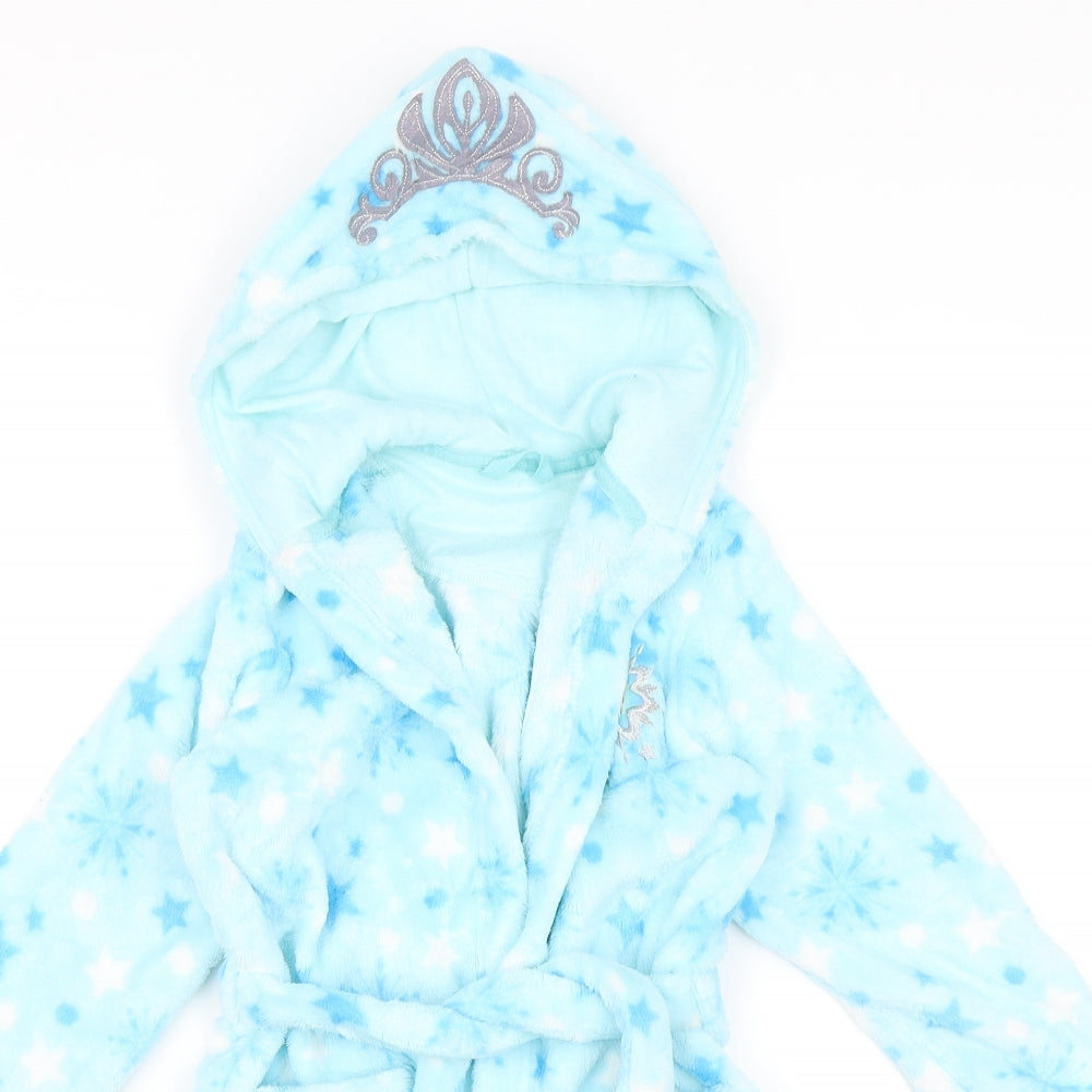 M&S Girls Blue Solid  Top Robe Size 6-7 Years  - Frozen