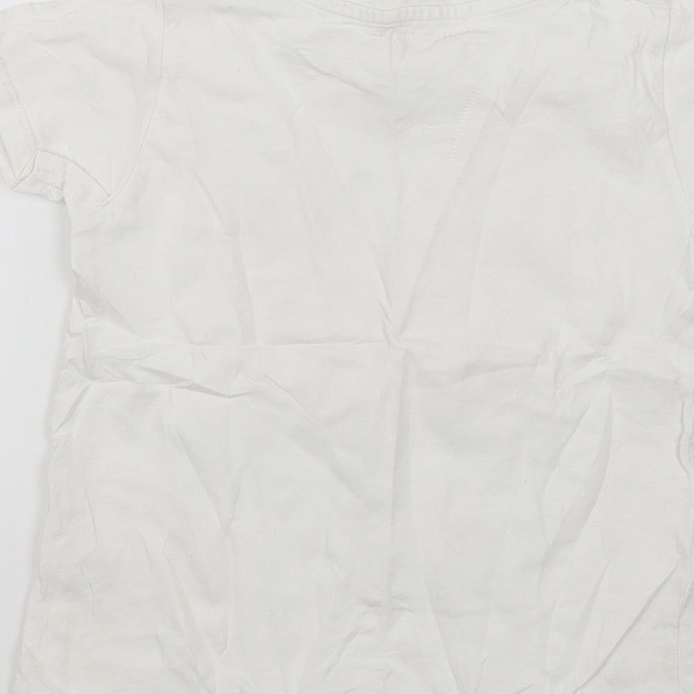Nutmeg Girls White   Basic T-Shirt Size 6-7 Years  - Love shine smile laugh sparkle
