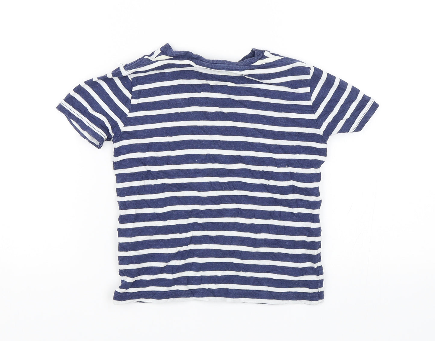 Boden Boys Blue Striped  Basic T-Shirt Size 3-4 Years