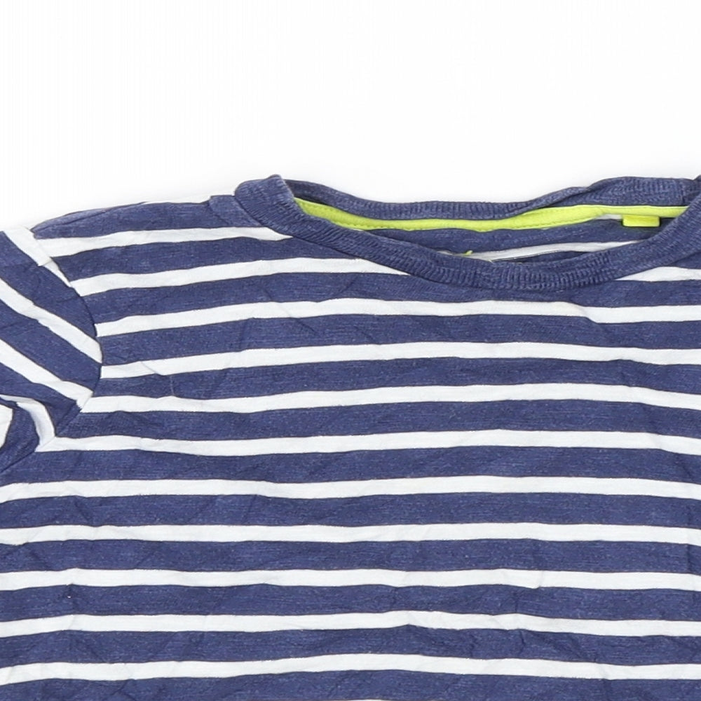 Boden Boys Blue Striped  Basic T-Shirt Size 3-4 Years