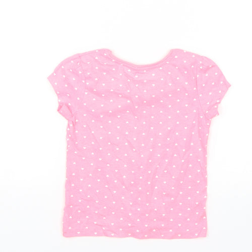 Young Dimension Girls Pink   Basic T-Shirt Size 6-7 Years  - Hearts