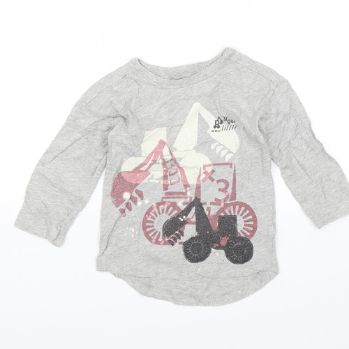 NEXT Baby Grey   Basic T-Shirt Size 12-18 Months  - Trucks