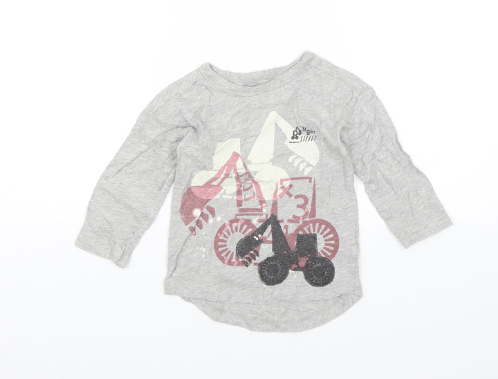 NEXT Baby Grey Basic T-Shirt Size 12-18 Months - Trucks