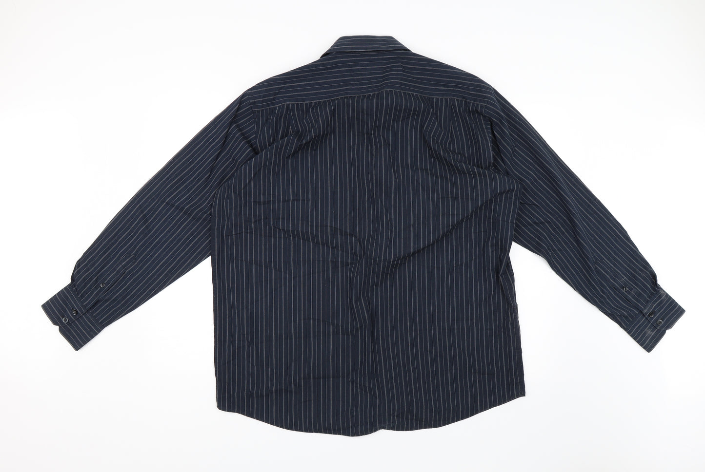 Cedar Wood State Mens Blue Striped   Dress Shirt Size 16.5