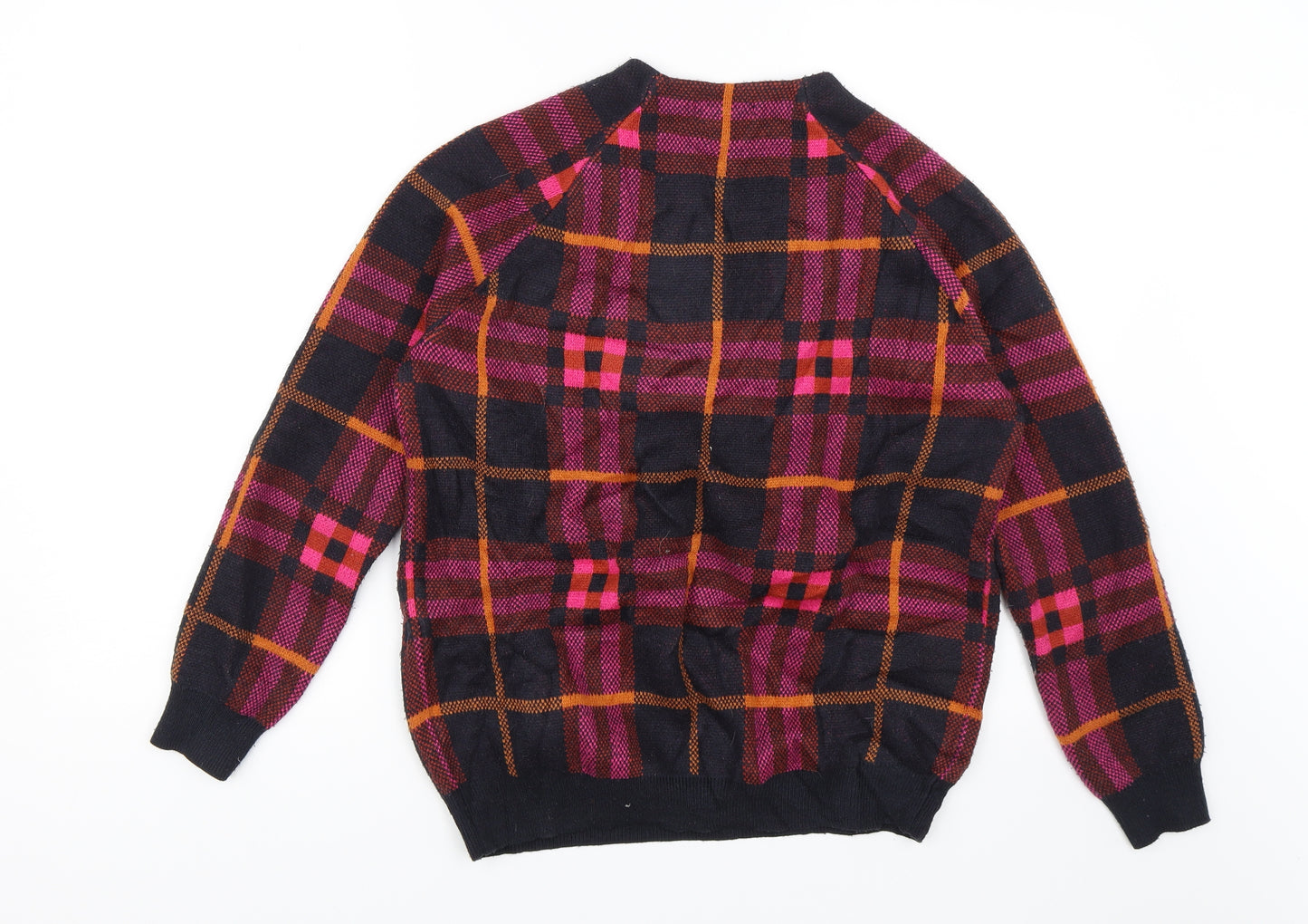 TU Womens Pink Plaid  Pullover Jumper Size 12