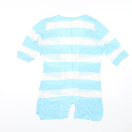 Hypr Womens Blue Striped  Shrug Jumper Size S