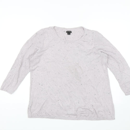 New Directions Womens Purple   Pullover Jumper Size L