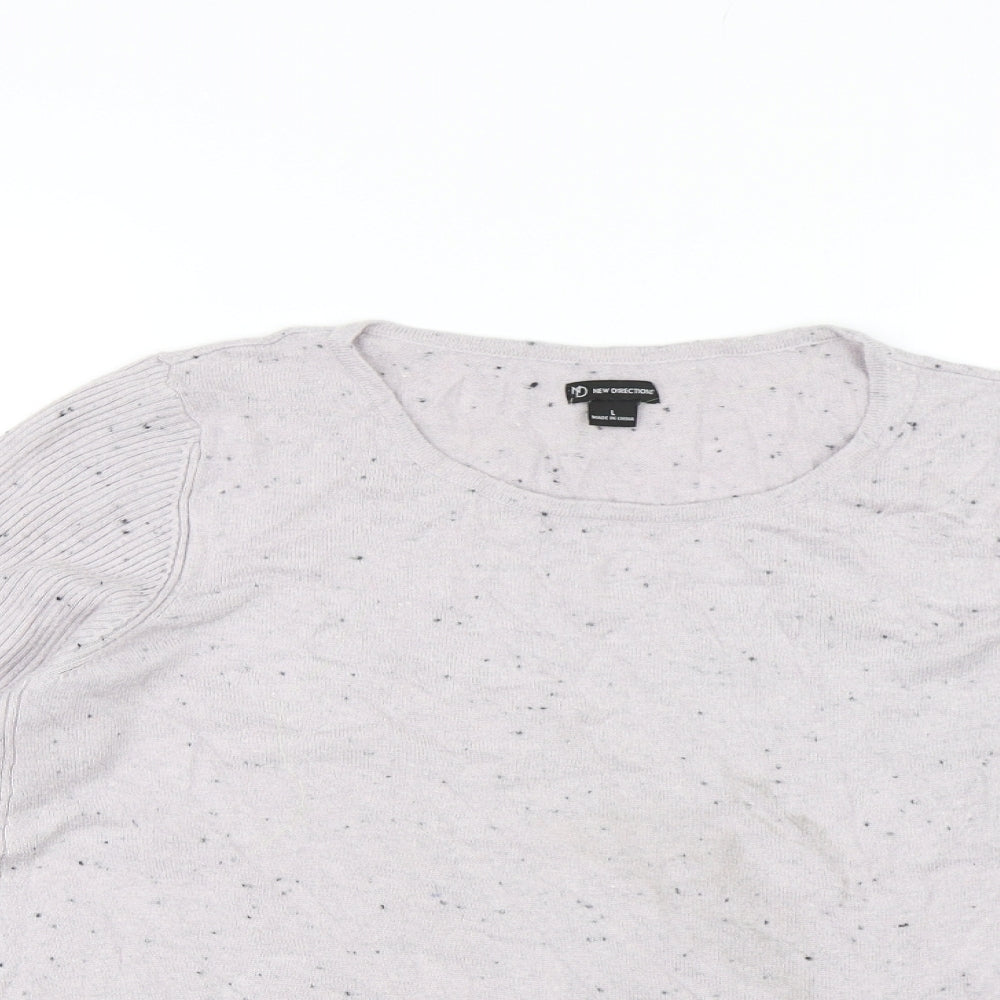 New Directions Womens Purple   Pullover Jumper Size L