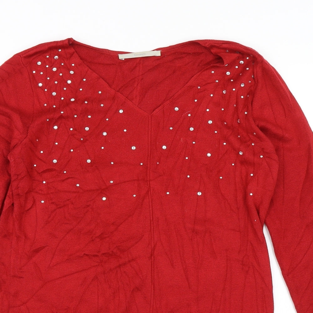 George Womens Red   Jumper Dress  Size 10