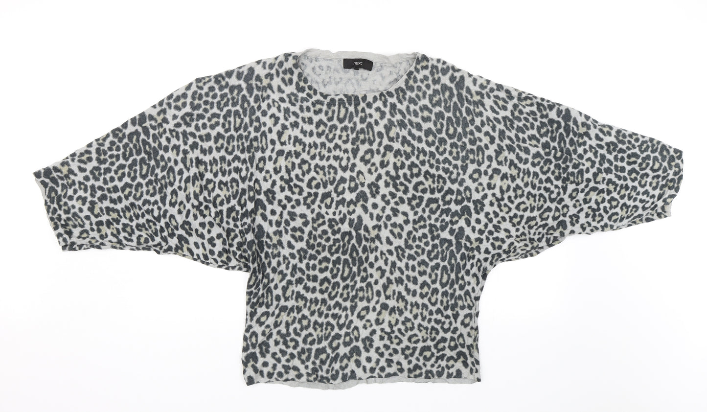 NEXT Womens Grey Animal Print  Basic Blouse Size S