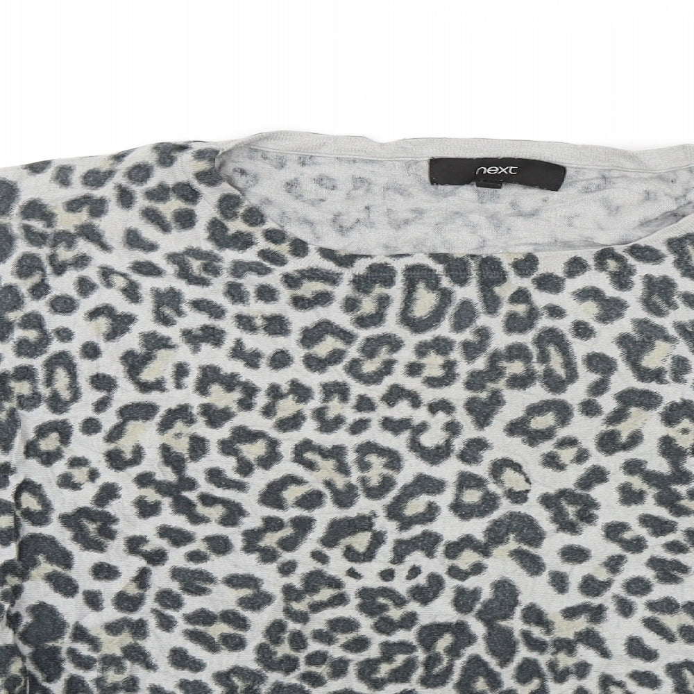 NEXT Womens Grey Animal Print  Basic Blouse Size S