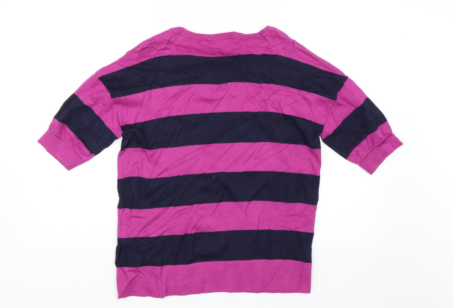 Boden Womens Purple Striped  Basic T-Shirt Size 14