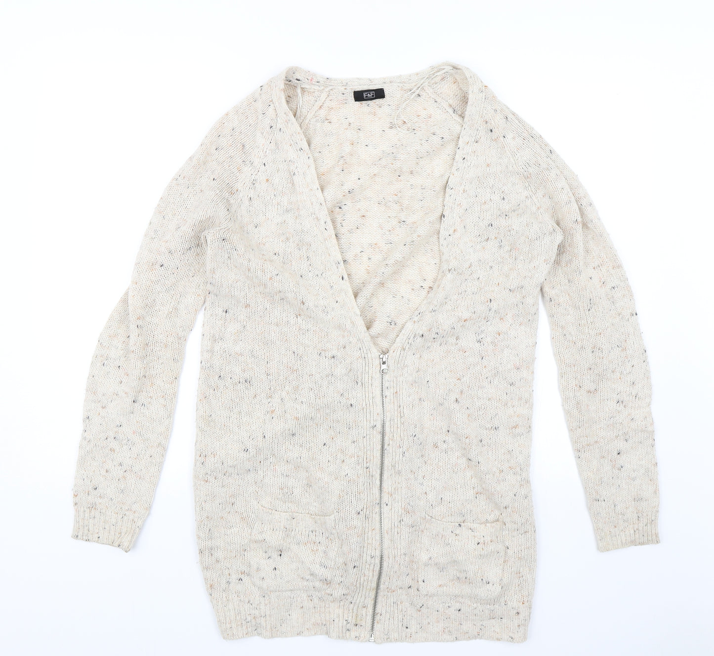 F&F Womens Beige   Cardigan Jumper Size 12