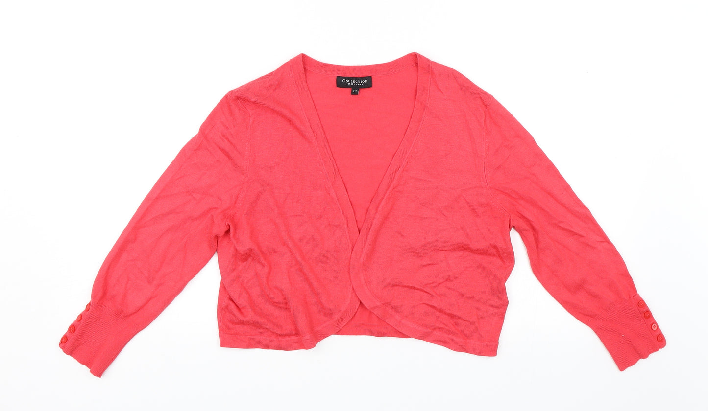 Debenhams Womens Red   Shrug Jumper Size 14
