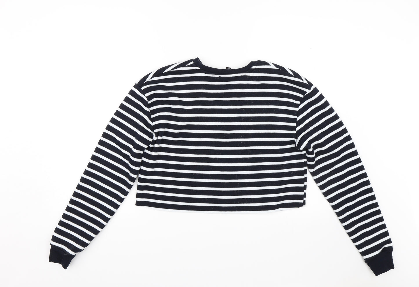 Topshop Womens Blue Striped  Pullover Jumper Size 8  - Cropped