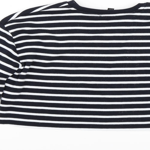 Topshop Womens Blue Striped  Pullover Jumper Size 8  - Cropped