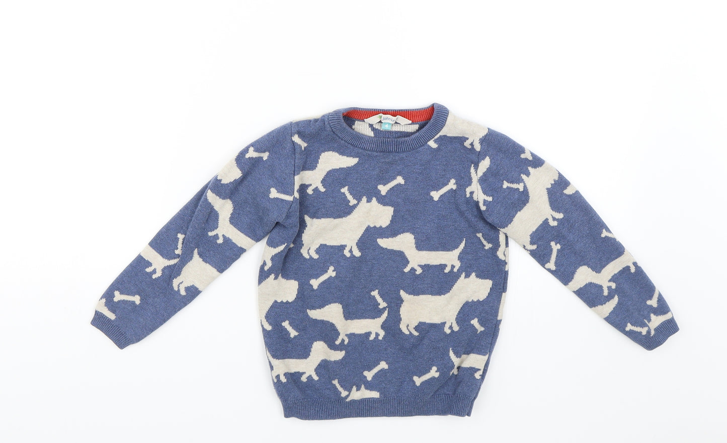 John Lewis Boys Blue   Pullover Jumper Size 4 Years  - Dogs
