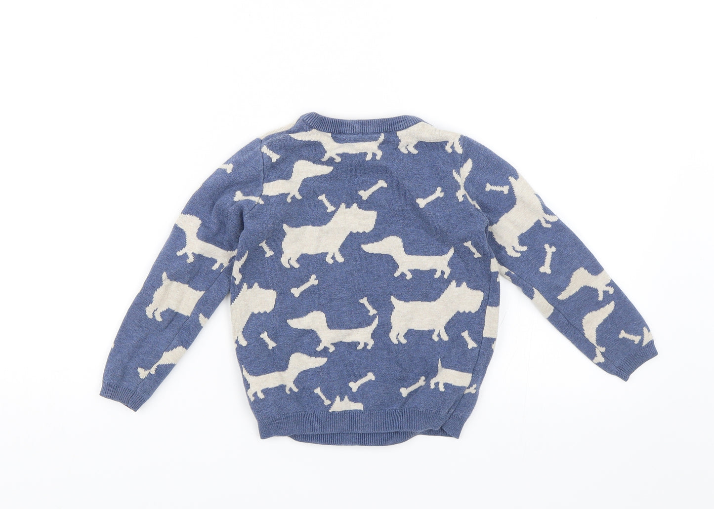 John Lewis Boys Blue   Pullover Jumper Size 4 Years  - Dogs
