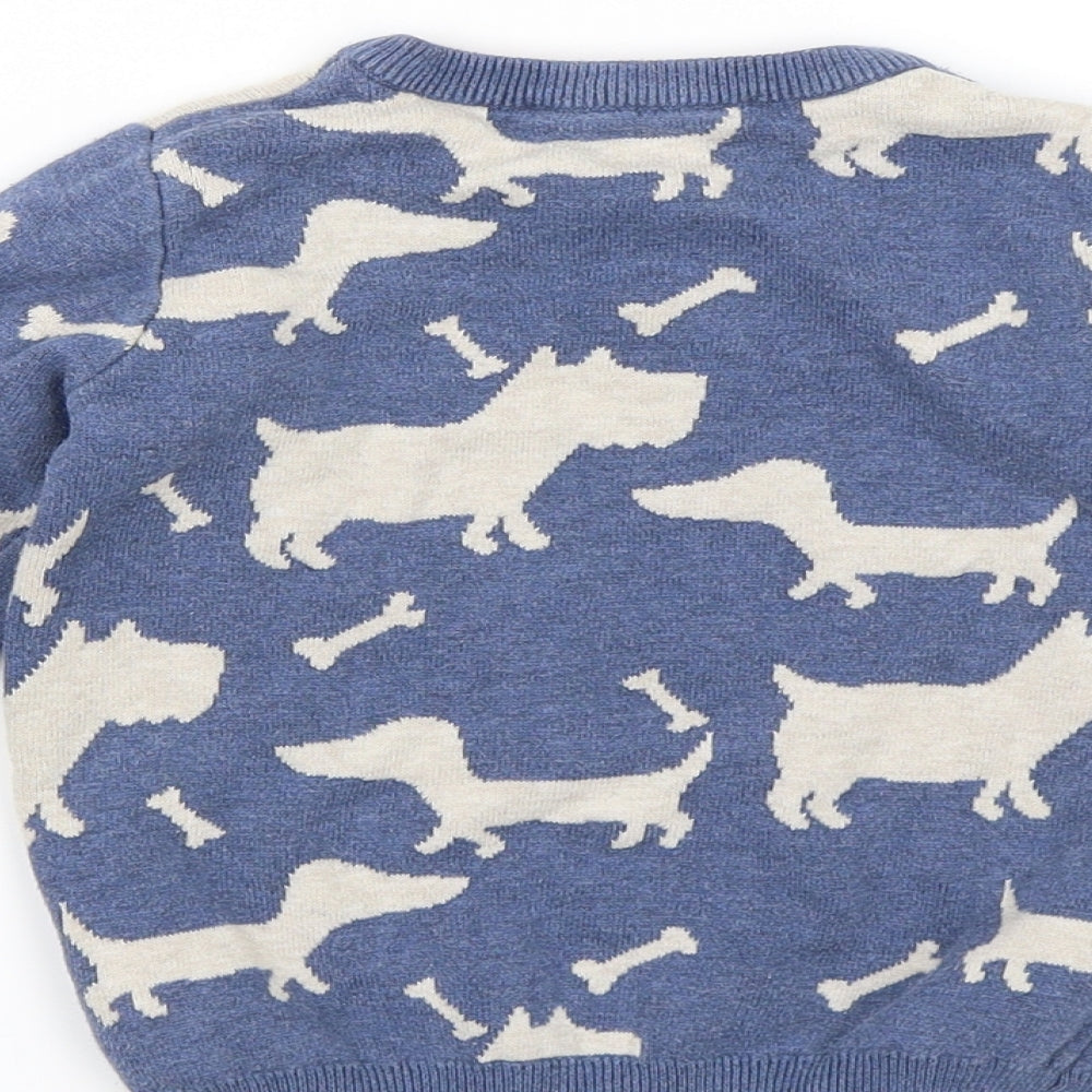 John Lewis Boys Blue   Pullover Jumper Size 4 Years  - Dogs