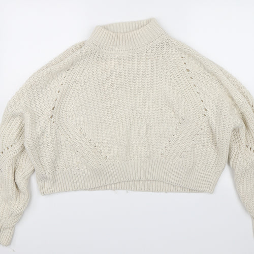 H&M Womens White   Pullover Jumper Size M