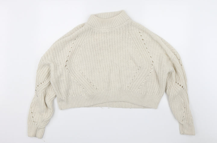 H&M Womens White Pullover Jumper Size M