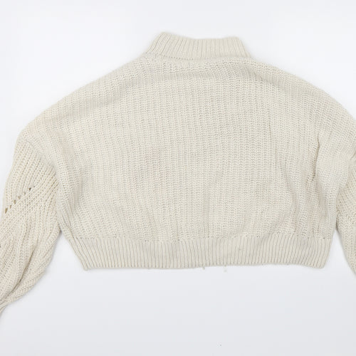 H&M Womens White   Pullover Jumper Size M