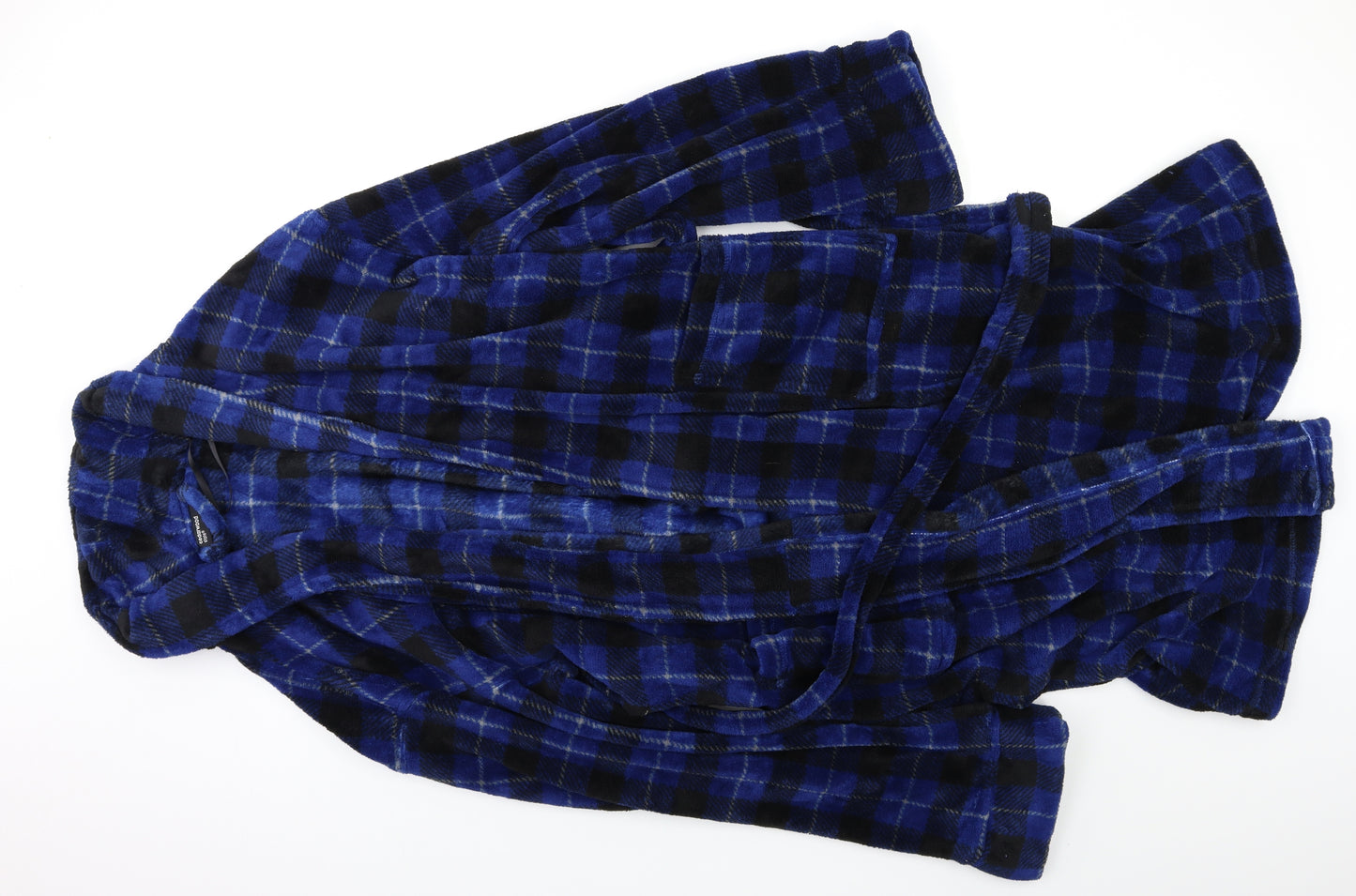 Cedar Wood State Mens Blue Check   Robe Size L