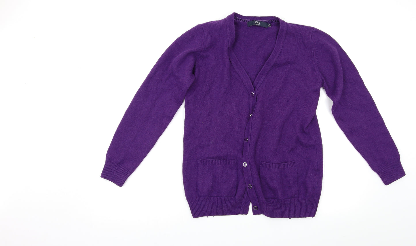 Isle Essentials Womens Purple   Cardigan Jumper Size S