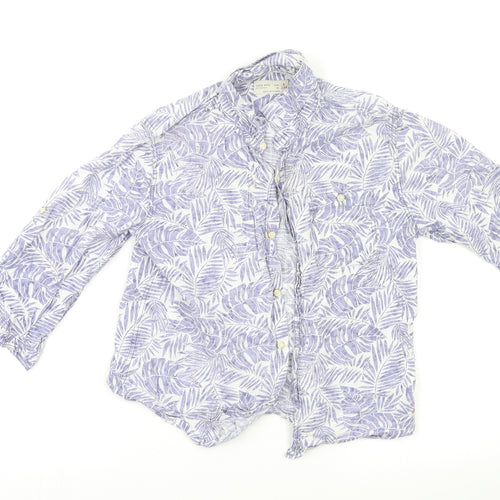 Zara Boys Blue Floral   Button-Up Size 9 Years