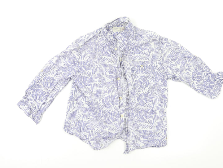Zara Boys Blue Floral   Button-Up Size 9 Years