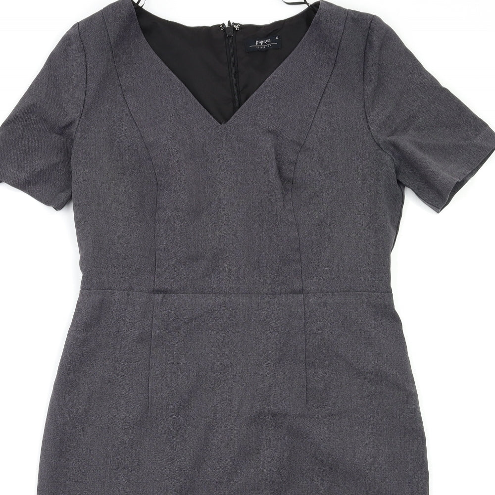 Papaya Womens Grey   Pencil Dress  Size 12