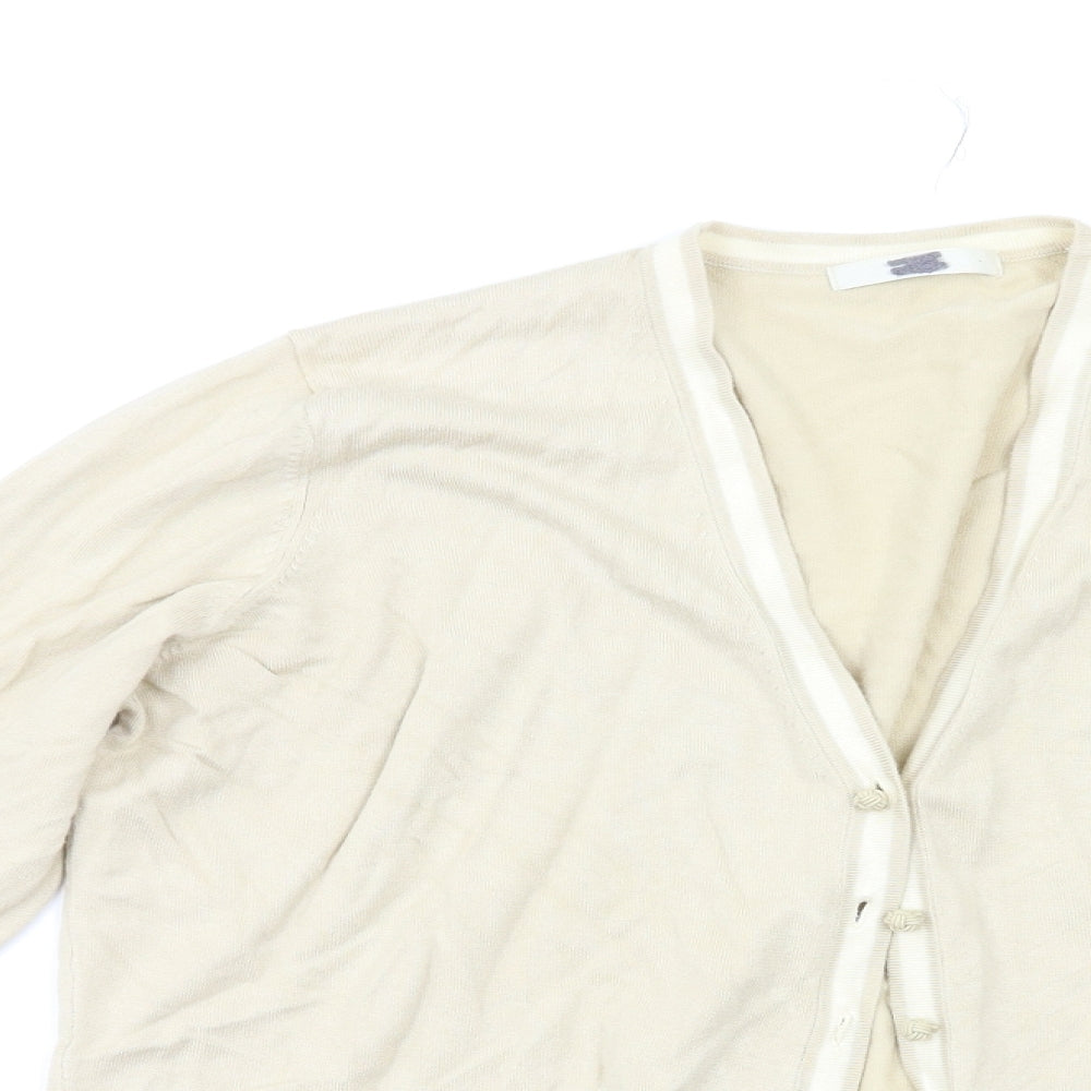 M&S Womens Beige   Cardigan Jumper Size 20