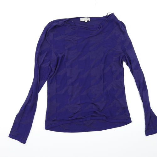 Per Una Womens Blue Geometric  Pullover Jumper Size 12